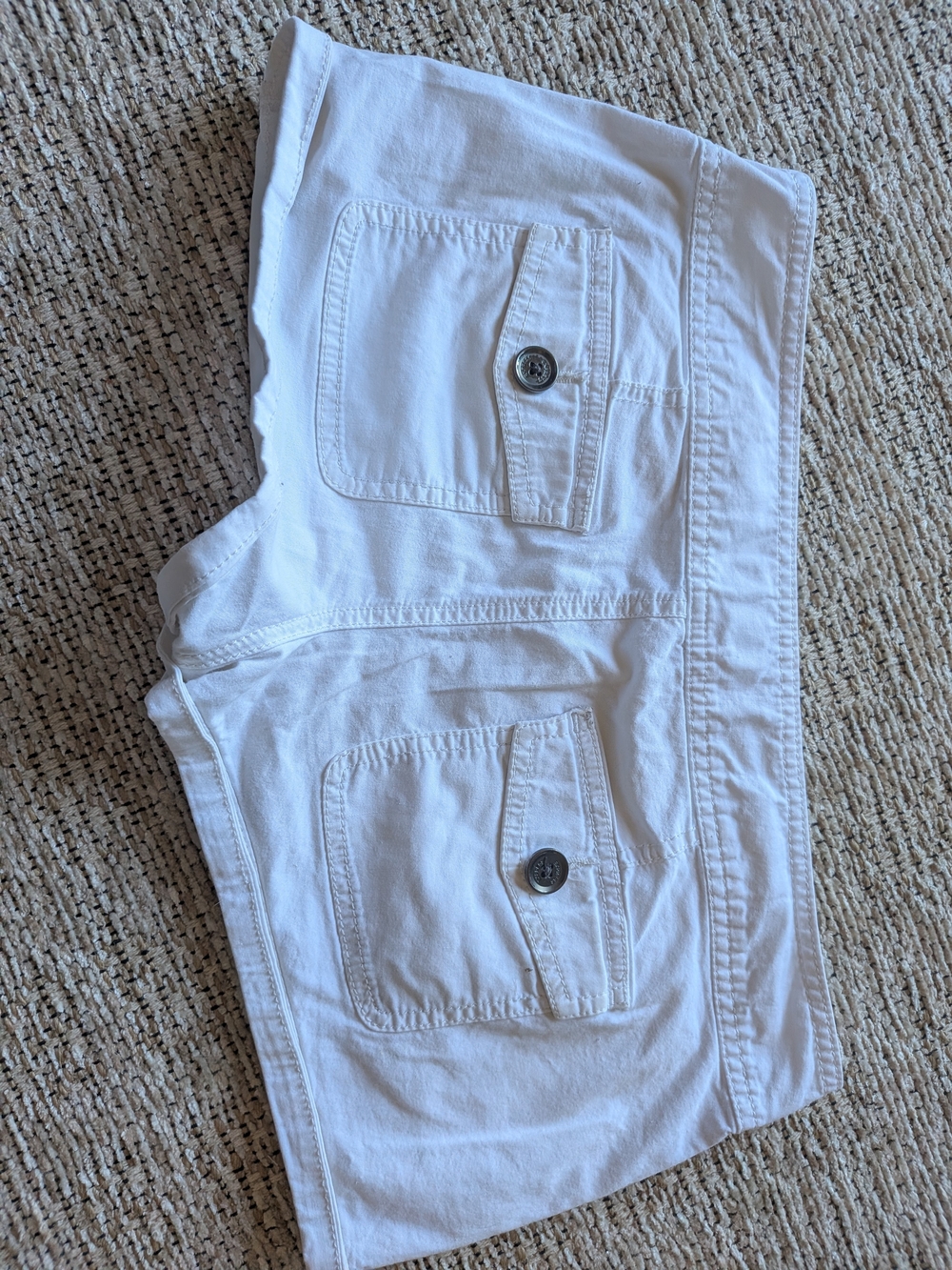 Express White Denim Shorts with Logo Tag - Picture 4 of 4